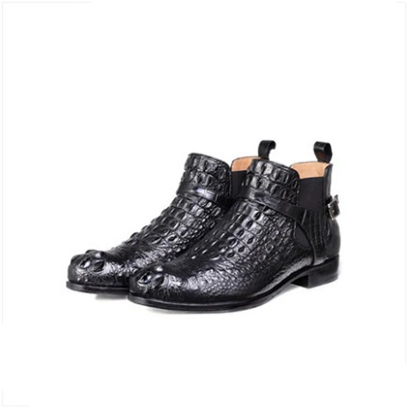 Ouluoer/Новинка для мужчин из крокодиловой кожи ботильоны импортные Таиланда