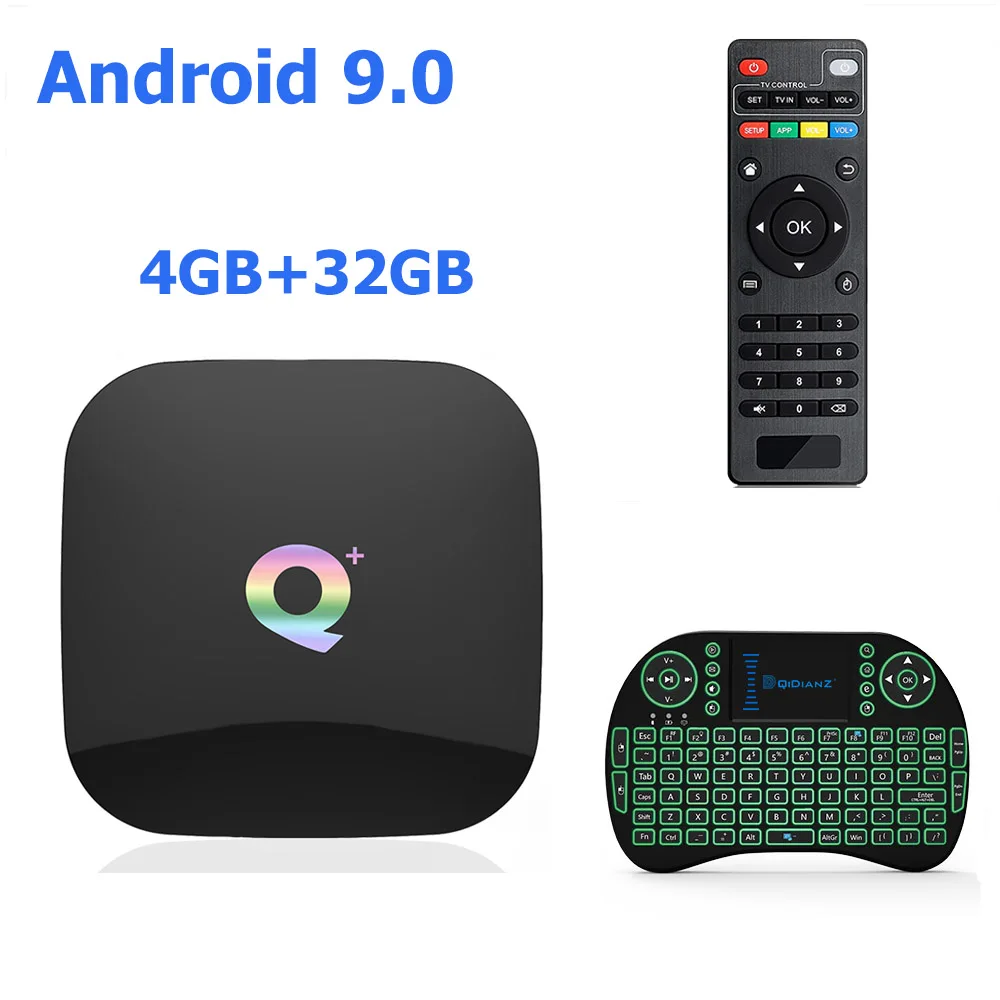 4G 32G I8 ТВ-бокс QPLUS Smart 6K Ultra HD 4+ 32G Android 9,0 Movie wifi Google Cast Netflix медиаплеер IP tv телеприставка qplus - Цвет: 4G 32G I8