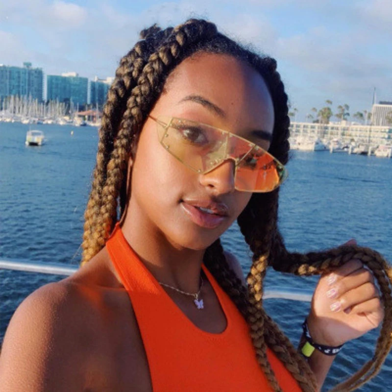 Ретро цельные кошачий глаз солнцезащитные очки для женщин 2020 Роскошные