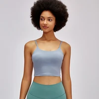 women fitness yoga vest with chest pad sexy thin belt yoga bra plain soft nylon yoga workout sports bras top sling yoga suit