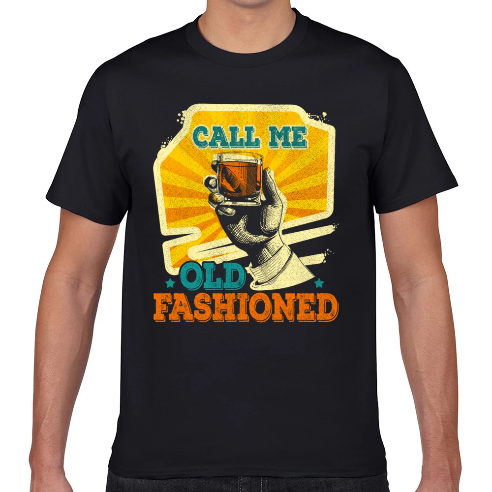 

Tops T Shirt Men whiskey gentleman Casual Black Geek Custom Male Tshirt