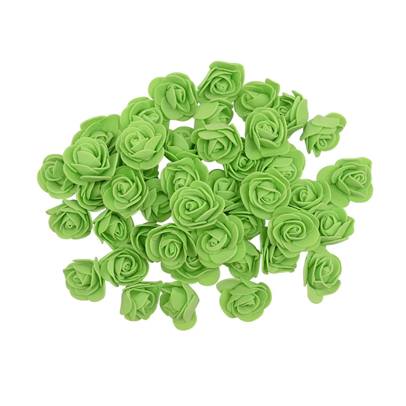100pcs Green Моделирующие Цветы Роза медведь пенопласт Медведь Кролик Собака Пена Розы Цветы для DIY Рождественская вечеринка украшения подарок на день Святого Валентина - Цвет: 100pcs Green