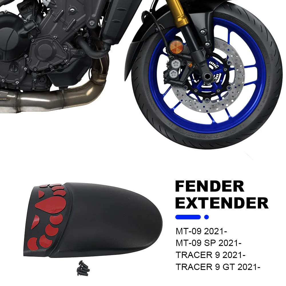 For Yamaha MT09 MT-09 MT 09 SP Tracer 9 Tracer 900 GT 2021 - Motorcycle Accessories Front Mudguard Fender Extender Extension