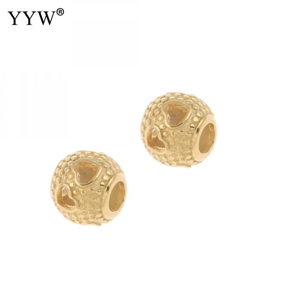 

Wholesale Gold Color Stainless Steel Pendant Charm 5pcs/bag Fashion European Beads for DIY Jewelry Making Accessory