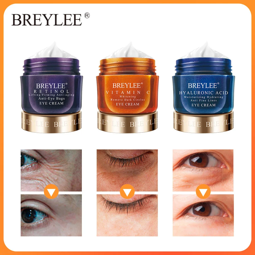 

Breylee Eye Cream Serum Hyaluronic Acid Moisturizing Ageless Retinol Anti Wrinkle Firming Vitamin C Whitening Skin Care 20g