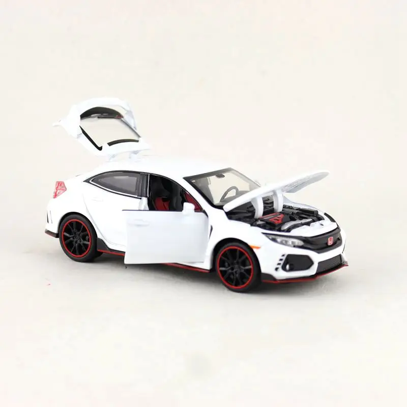 1:32 Масштаб/Литье под давлением металлическая игрушка/Honda Civic Тип R гоночный автомобиль/звук и свет/оттяните назад набор для обучения/фестиваль подарок для ребенка