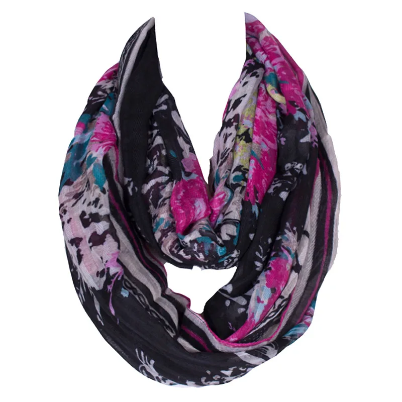 Женский легкий шарф из полиэстера с цветочным принтом 180x90 см |