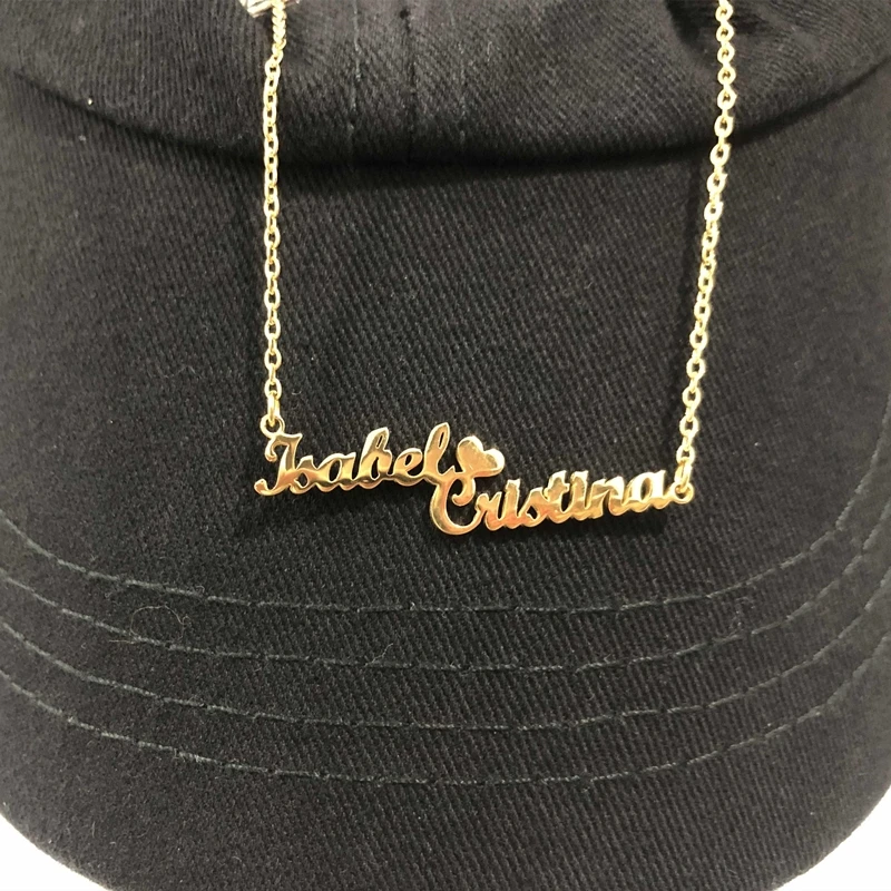 Персонализированные шахматные двойное имя ожерелье из нержавеющей стали с двумя