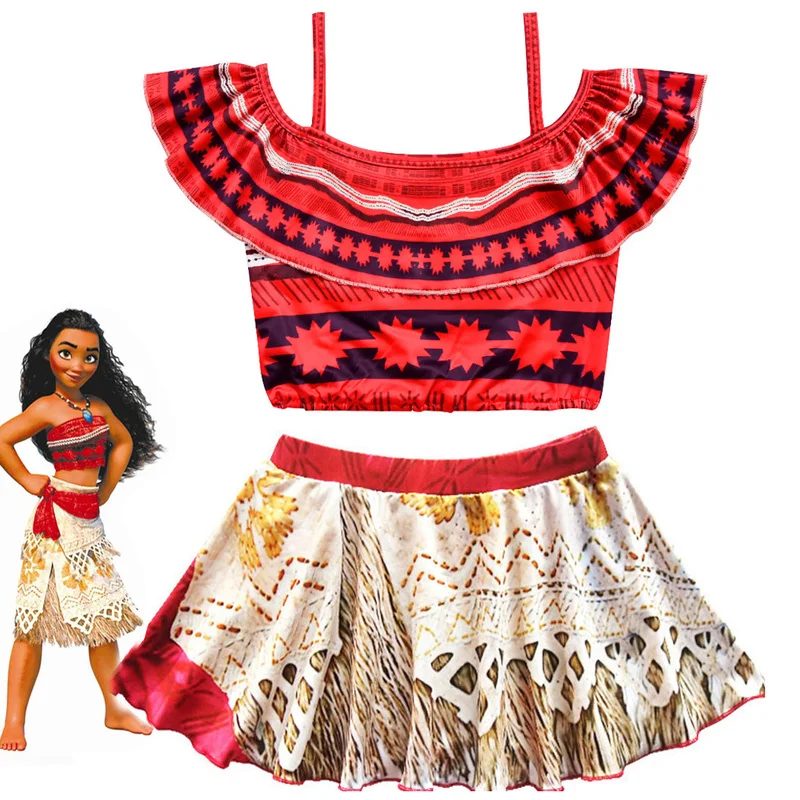 Милый детский купальник для маленьких девочек купальный костюм Моаны бикини с