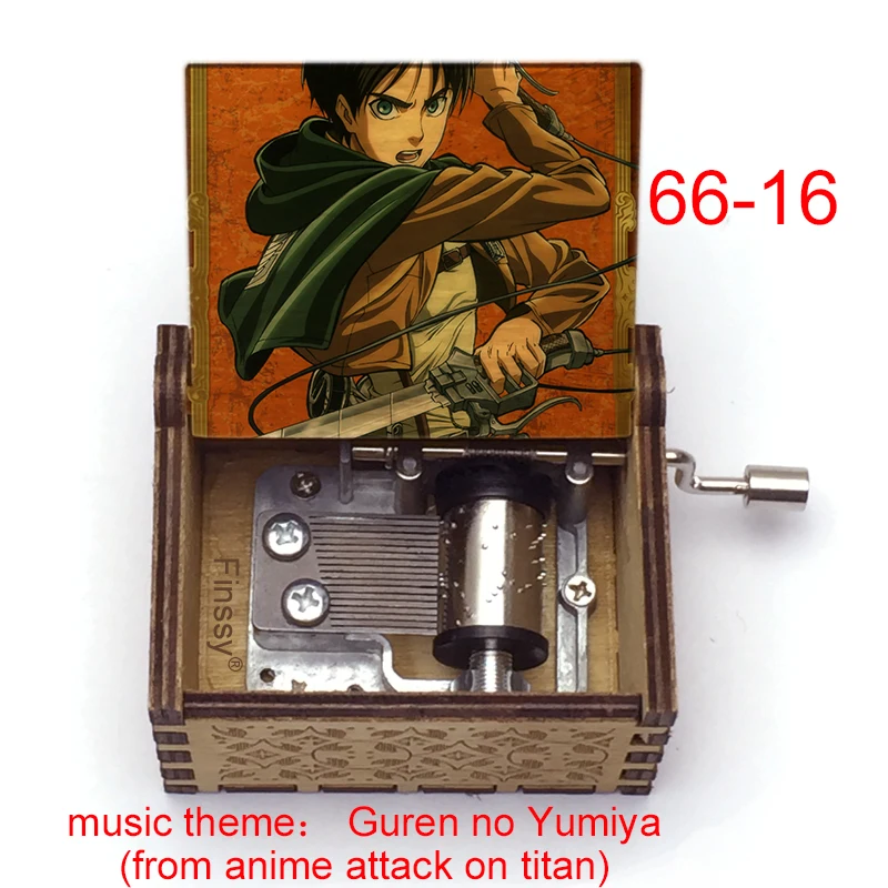Музыкальная шкатулка Shingeki no Kyojin с принтом титанов для фанатов аниме подарок