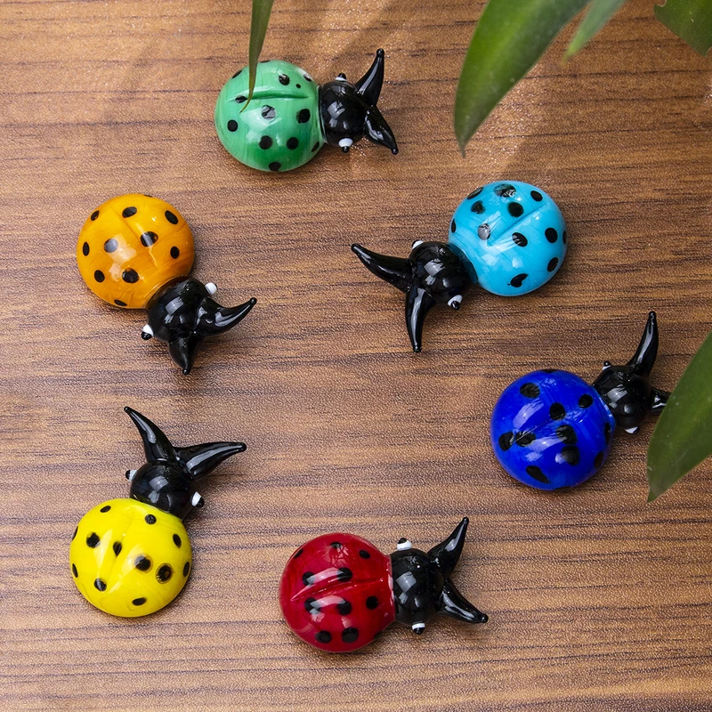 H & D 6 шт. ручная работа красочные фигурки Божья коровка миниатюры художественные