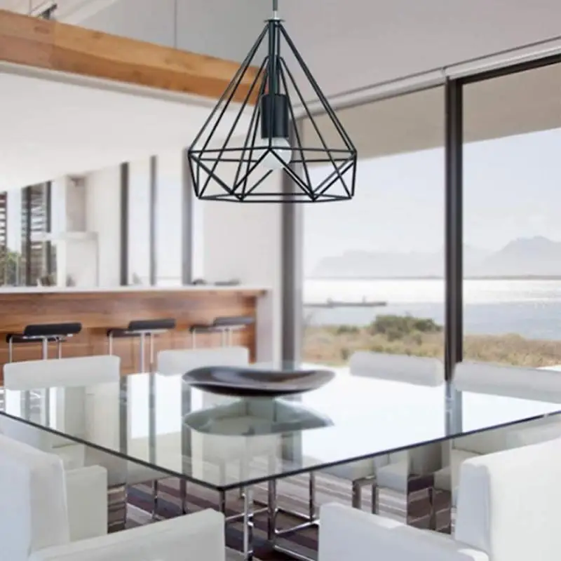 Пуховой светильник кухонная металлическая клетка подвесной Домашний Светильник