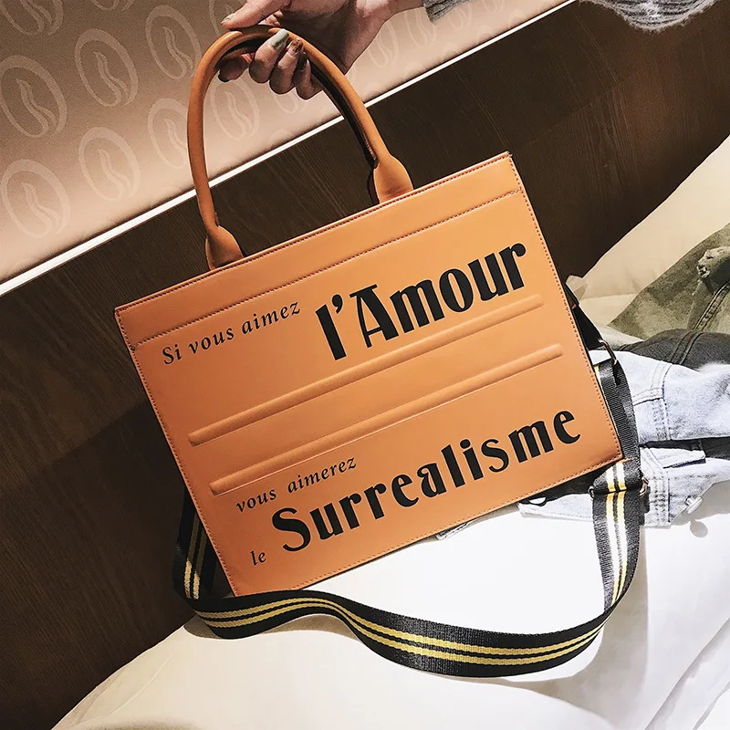 

Women's Shoulder Strap Handbag Large Luxury Brand Big Bag Bag for Women Sale Letter Printing Commute Leather Shoulder Bag Woman