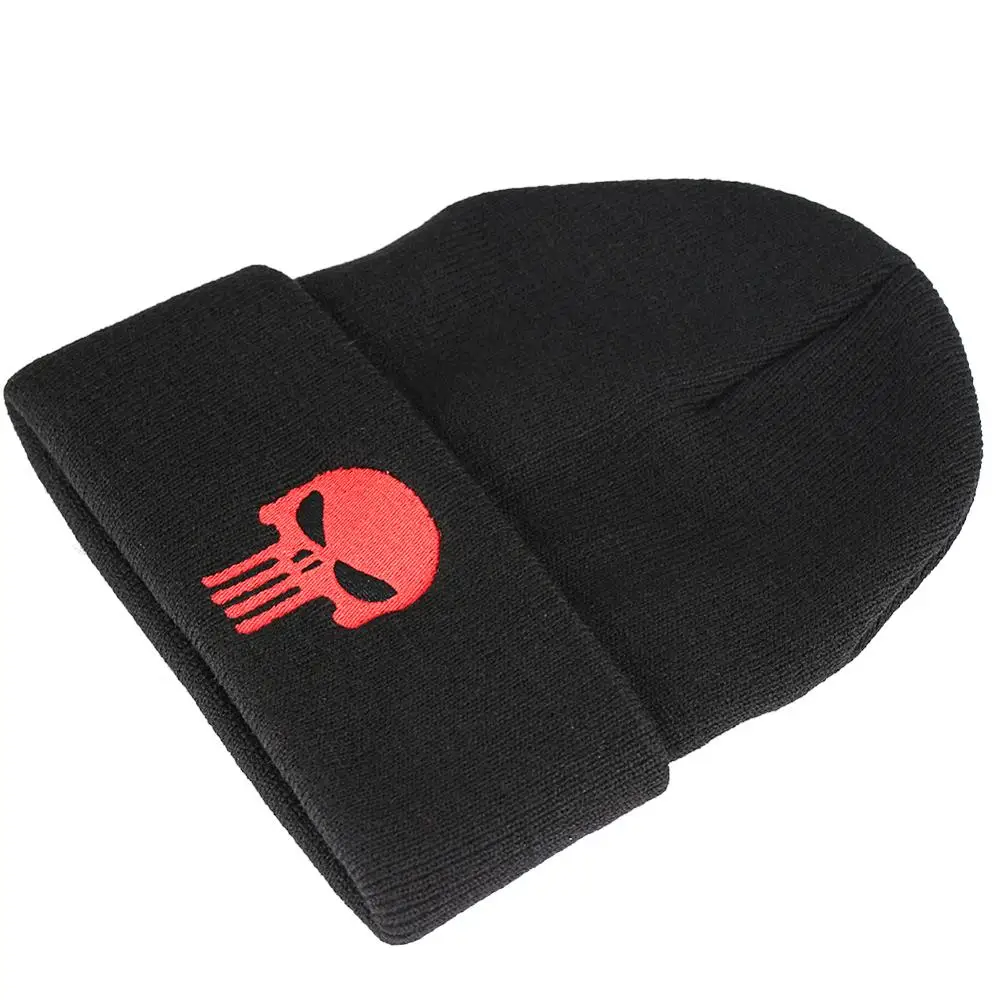 Ребристые зимние теплые кепки шапки женские Bonnets хип хоп шапка черепки Череп