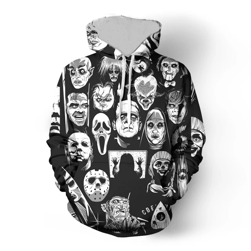 

Men Horror Movie Clown Hoodies Winter Funny Characters 3D Print Mens Sweatshirt Fashion Full Printed Plus Size Unisex Hoodies