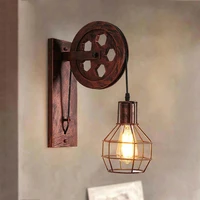 e27 retro wall lamp non fade pulley design industrial led light for porches stairwells bedrooms bars coffee shops