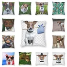 Смешная наволочка с собакой Джек-расселлом, наволочка для дивана, домашний декор, квадратная наволочка для щенка, 45x45 см, декоративные наволочки