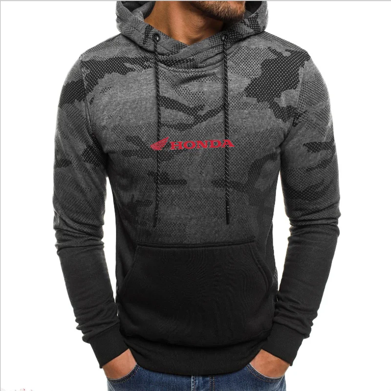

HONDA Car Logo Fashion Camouflage Splash Ink Color 2021 New Spring Autumn Personality Men's Hoodie Casual Sports Top