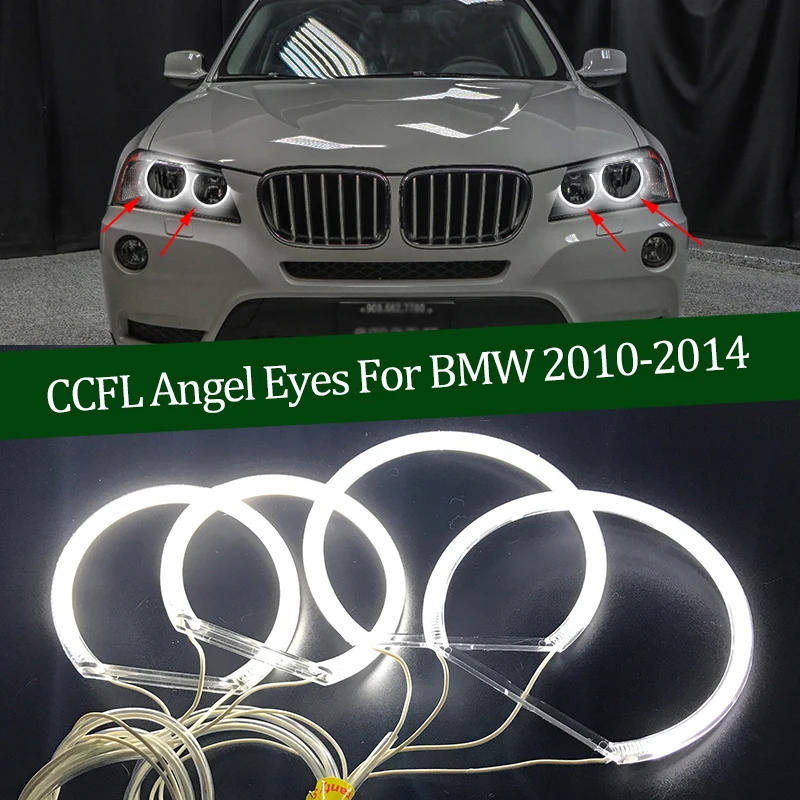 Hight Quality CCFL Angel Eyes Kit Warm White Halo Ring For BMW X3 F25 2010 2011 2012 2013 2014 HALOGEN HEADLIGHT Demon Eye