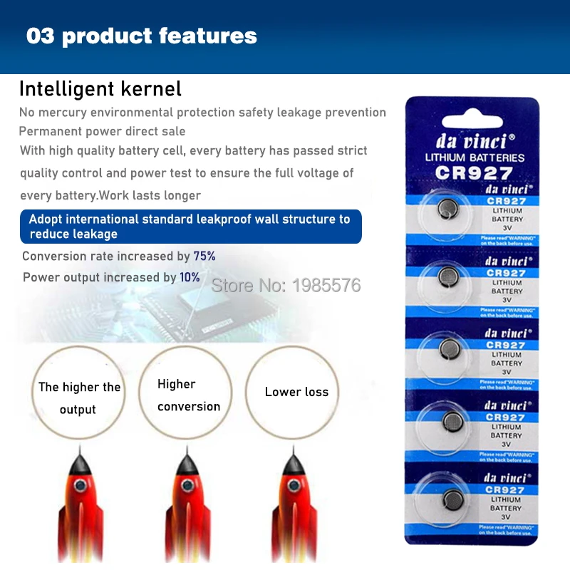 CR927 100 шт./упак. кнопочные батареи BR927 ECR927 5011LC Cell Coin литиевая батарея 3V CR 927 DL927 для
