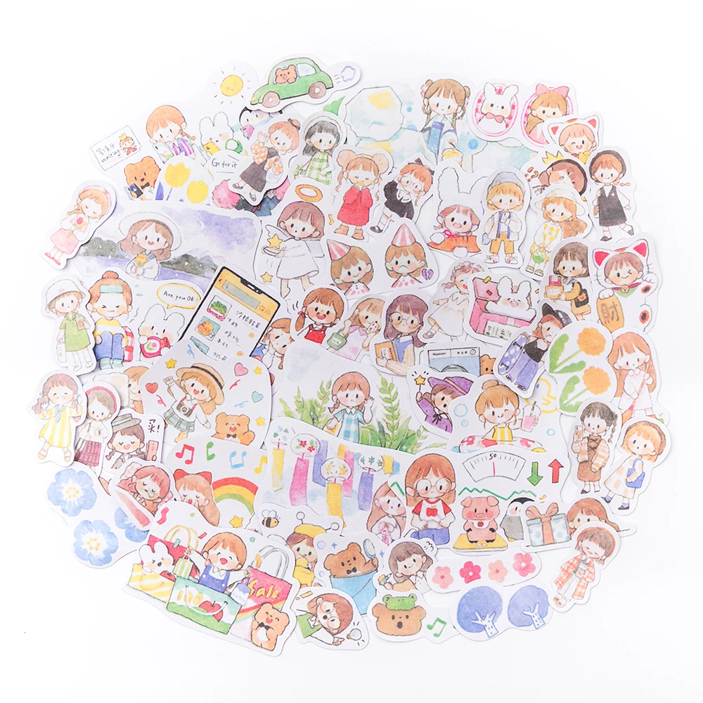 330 шт./лот Kawaii канцелярские наклейки Мультяшные девушки дневник планировщик