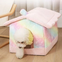 foldable bed for dog small medium dogs bed cats winter warm chihuahua cat basket pet products basket puppy house sofa