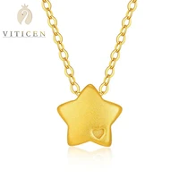 au750 18k gold necklace anniversary gift real 999 gold star pendant gold jewelry neck pendants for women jewelry on the neck