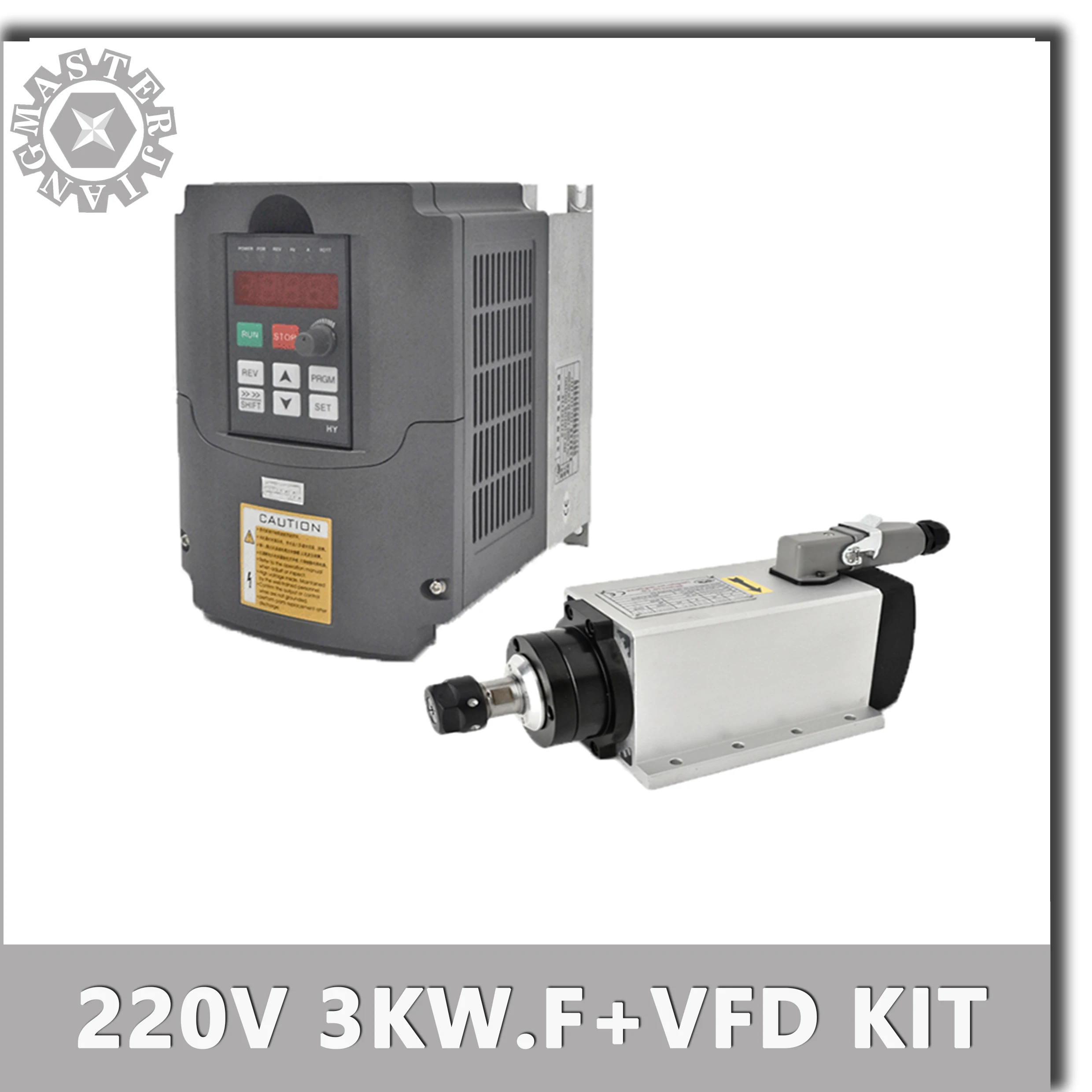 Инвертор 3 кВт HY VFD + 220 В кВт/3000 Вт ER20 квадратный воздушный охлаждающий шпиндель с