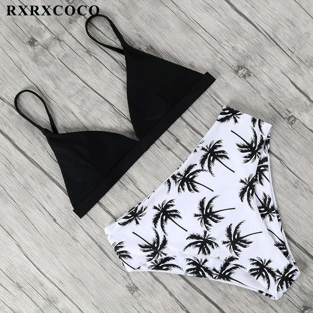 RXRXCOCO стринги бикини пуш ап женский купальный костюм комплект с высокой талией