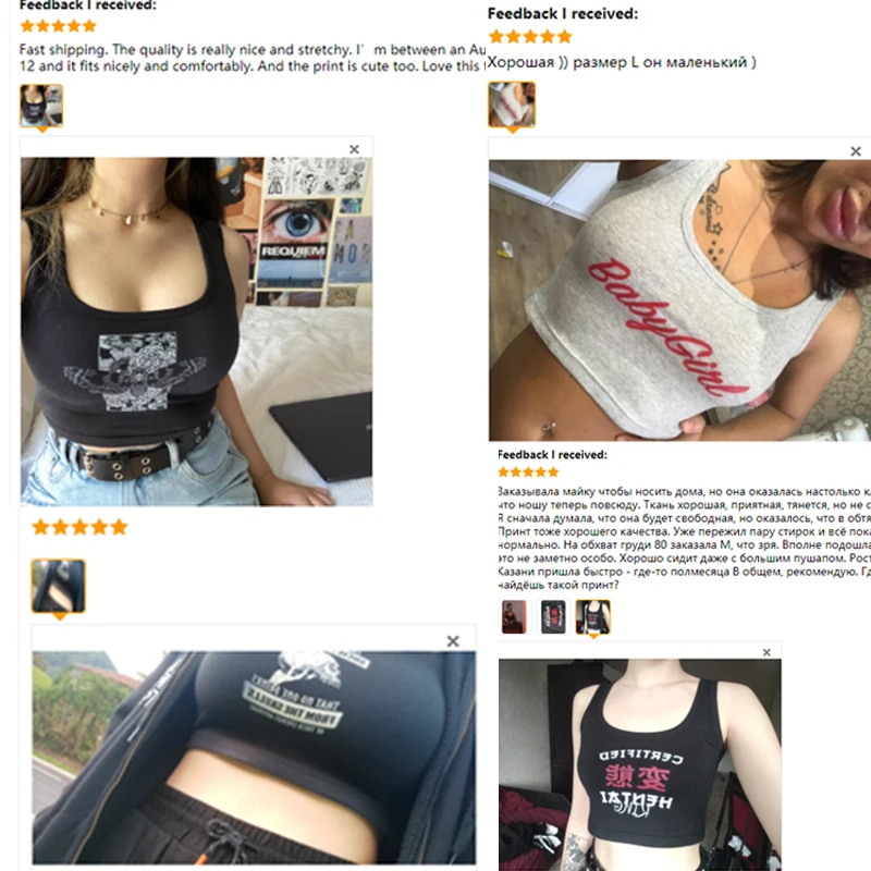 

Crop Top Female Blowjob Queen Black Summer White Print Tops Women