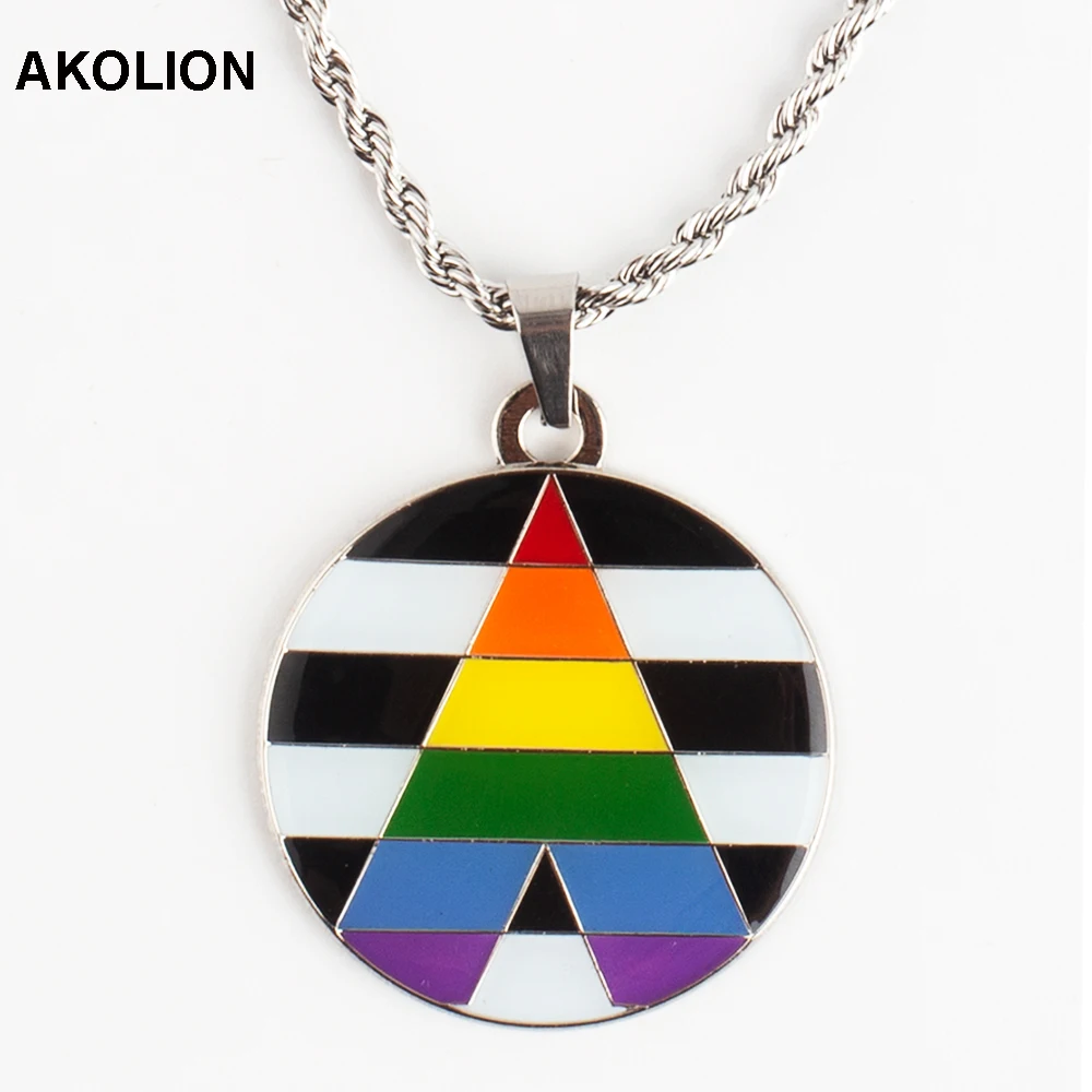 Радуга ожерелье ЛГБТ значок гордость Нагрудный гей Прайд бисексуал булавки