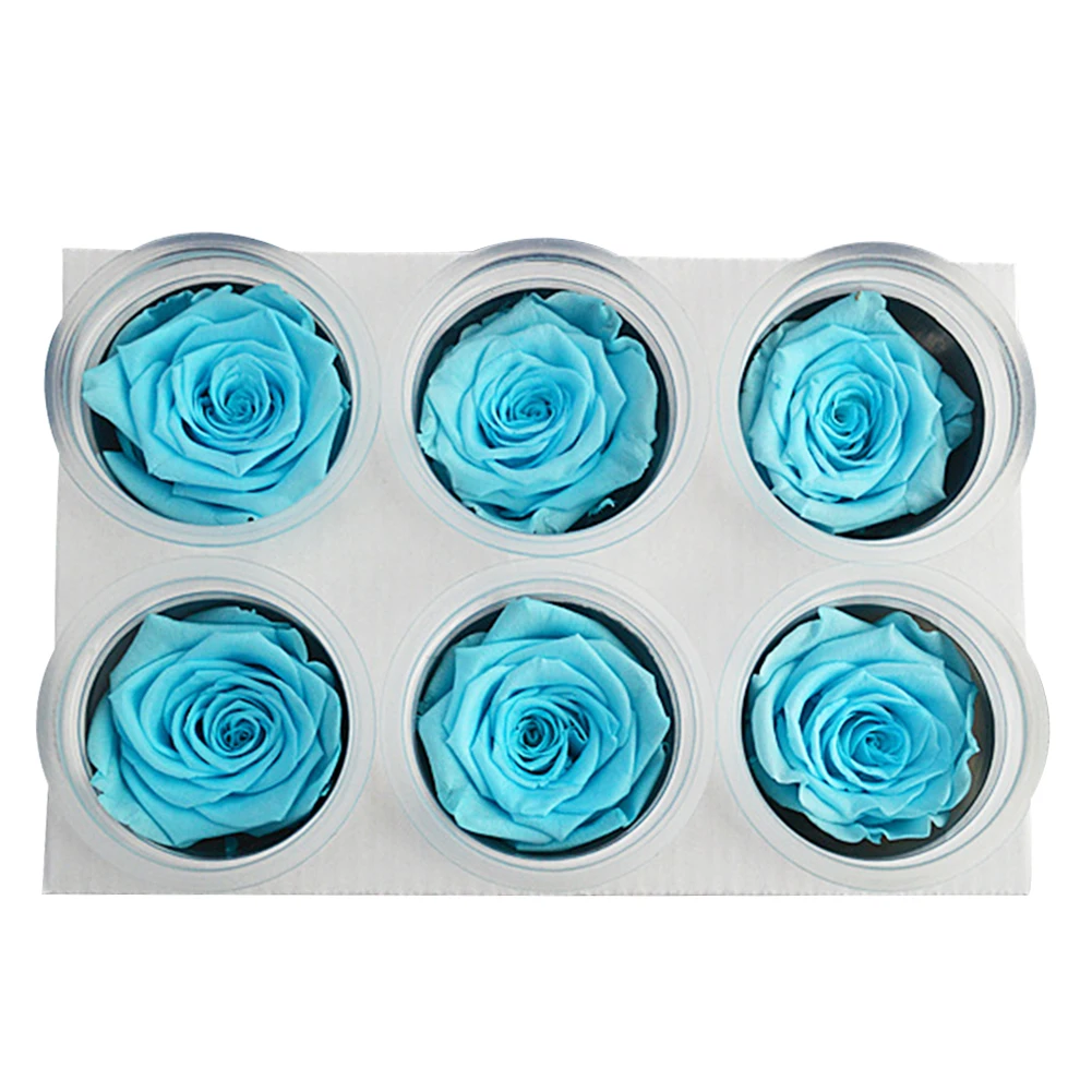 6PCs/Box Preserved Fresh Rose Flower Heads Class B 5-6CM Roses Dried Handmade DIY Eternal Arrangement |