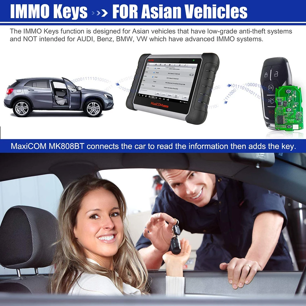 Autel MaxiCOM MK808BT все системы автомобильный диагностический инструмент TPMS