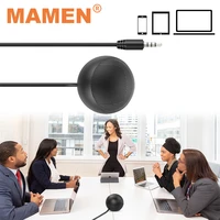 mamen 2m omnidirectional mini metal microphone 3 5mm audio mic for mobile phone pc tablet desktop conference video microphone