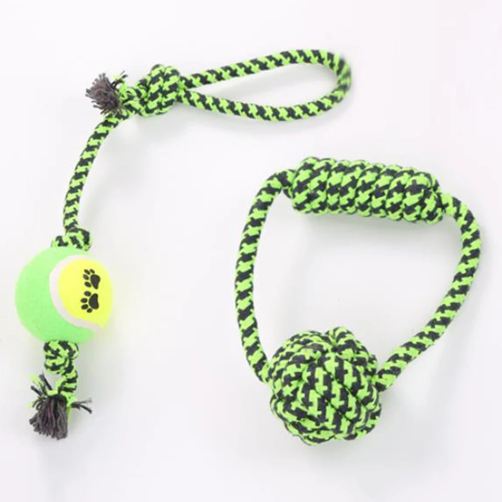 Pet Dog Puppy Нетоксичная жевательная игрушка хлопковая Веревка Узел игровой шарик