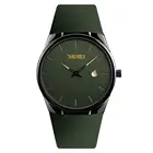 Часы SKMEI мужские кварты 1509 года, простые модные стильные водонепроницаемые наручные часы из ПУ кожи с браслетом