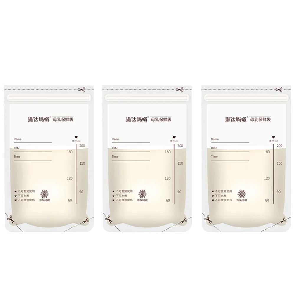 30 шт 200 мл одноразовые пакеты для хранения грудного молока герметичные детские с