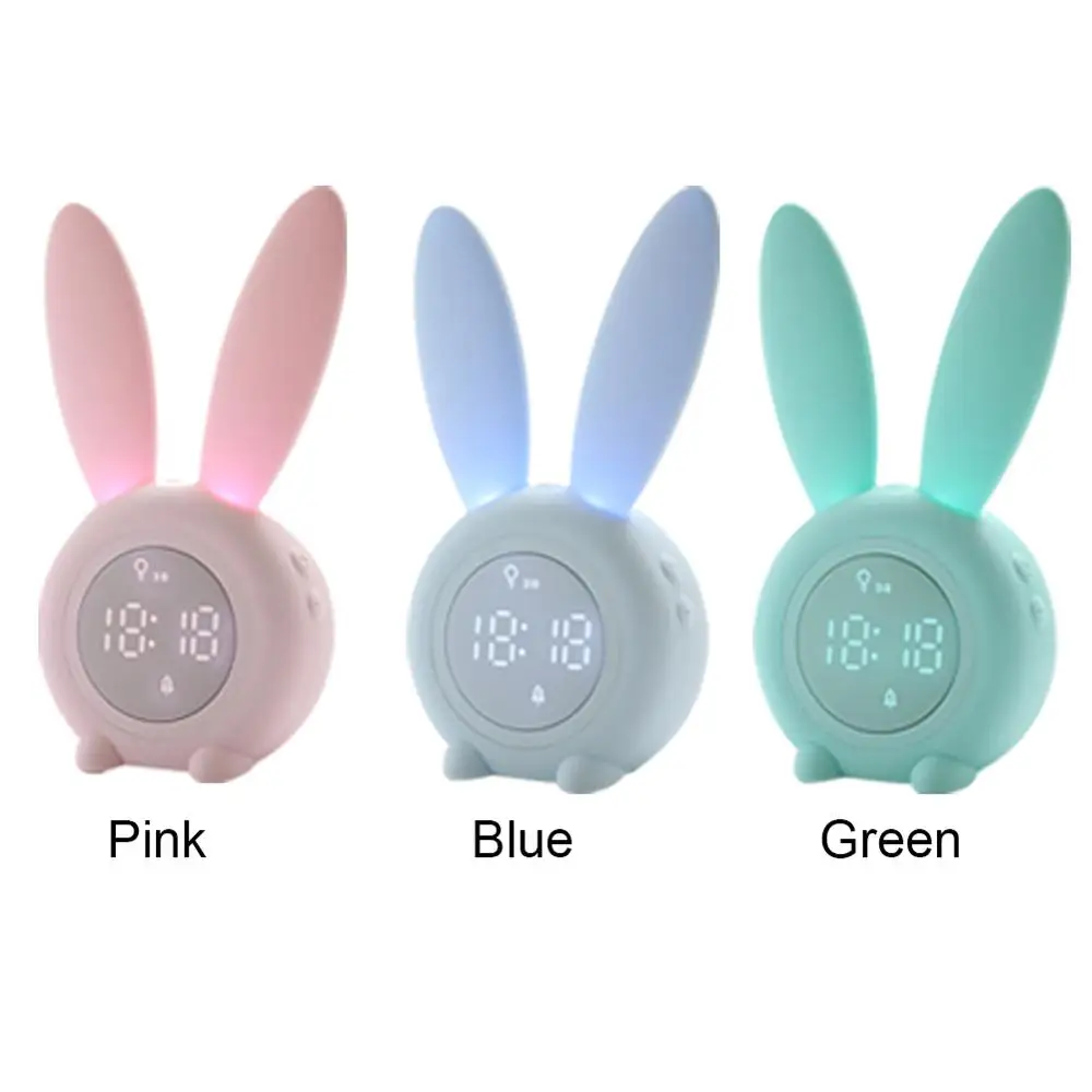 

Rabbit Alarm Clock Creative Led Digital Snooze Cartoon USB Electronic Clock Timed LED Night Light Alarm Clock