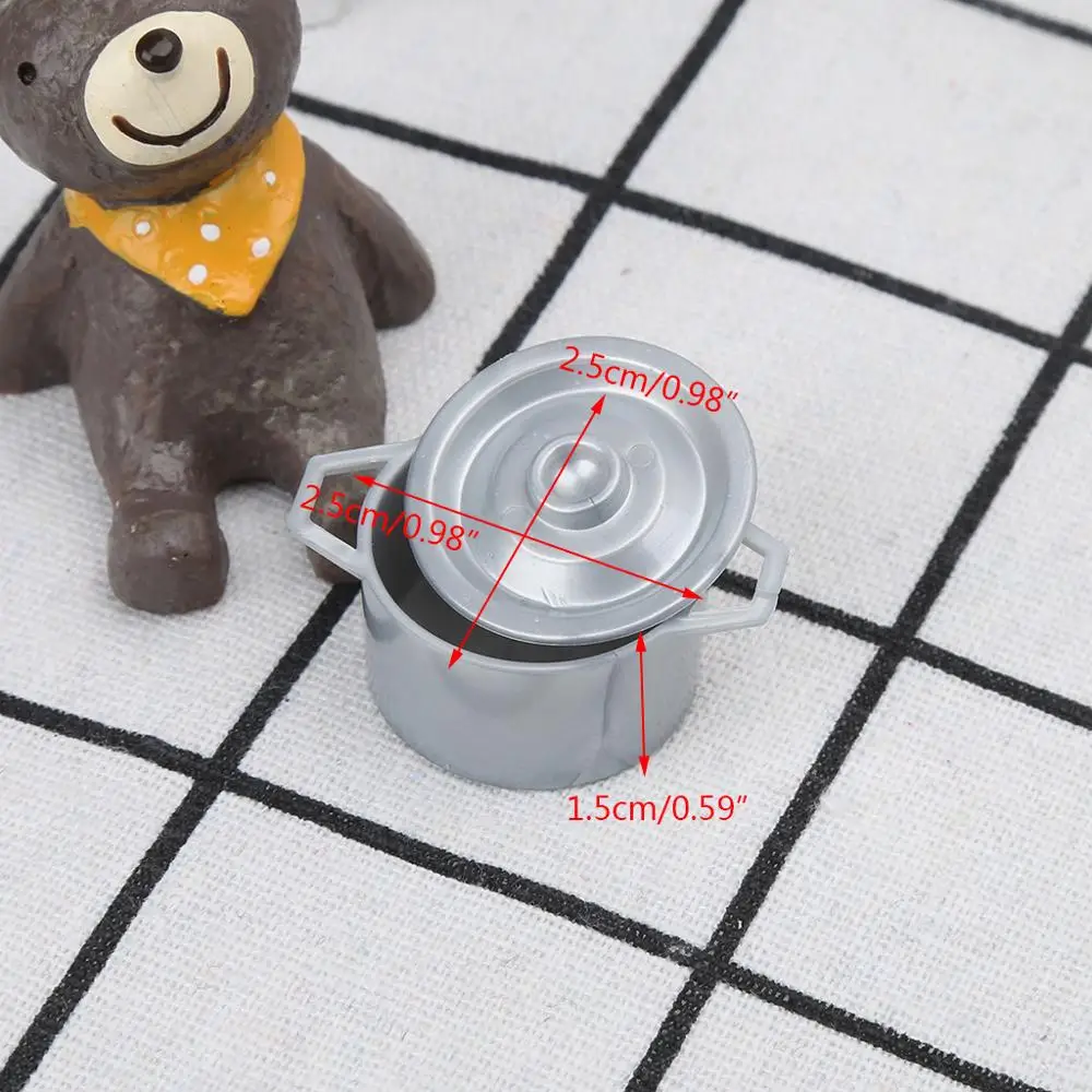 

10pcs 1:12 Fork Pot Kitchen Set Food Toys Gold Silver Dollhouse Miniature Dolls Accessories B36E