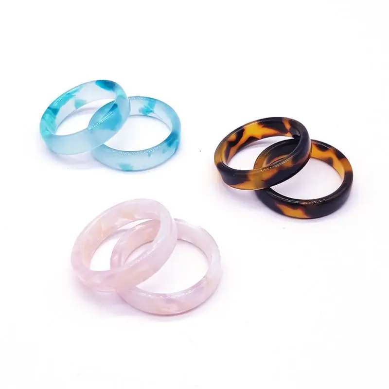 Женское мужское унисекс коричневое акриловое черепаховое кольцо с агатом