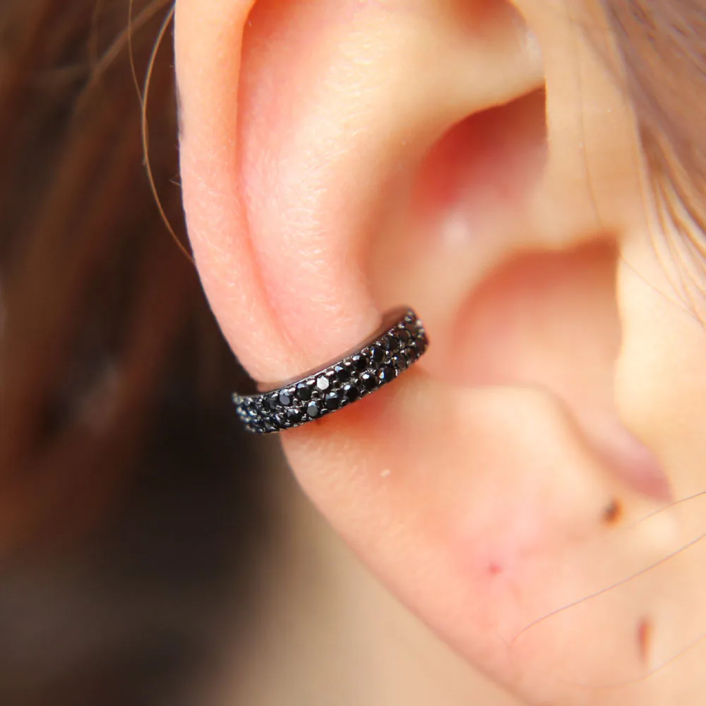 Маленькие Мини манжеты с ПАВЕ двойной ряд кубический цирконий полукруг