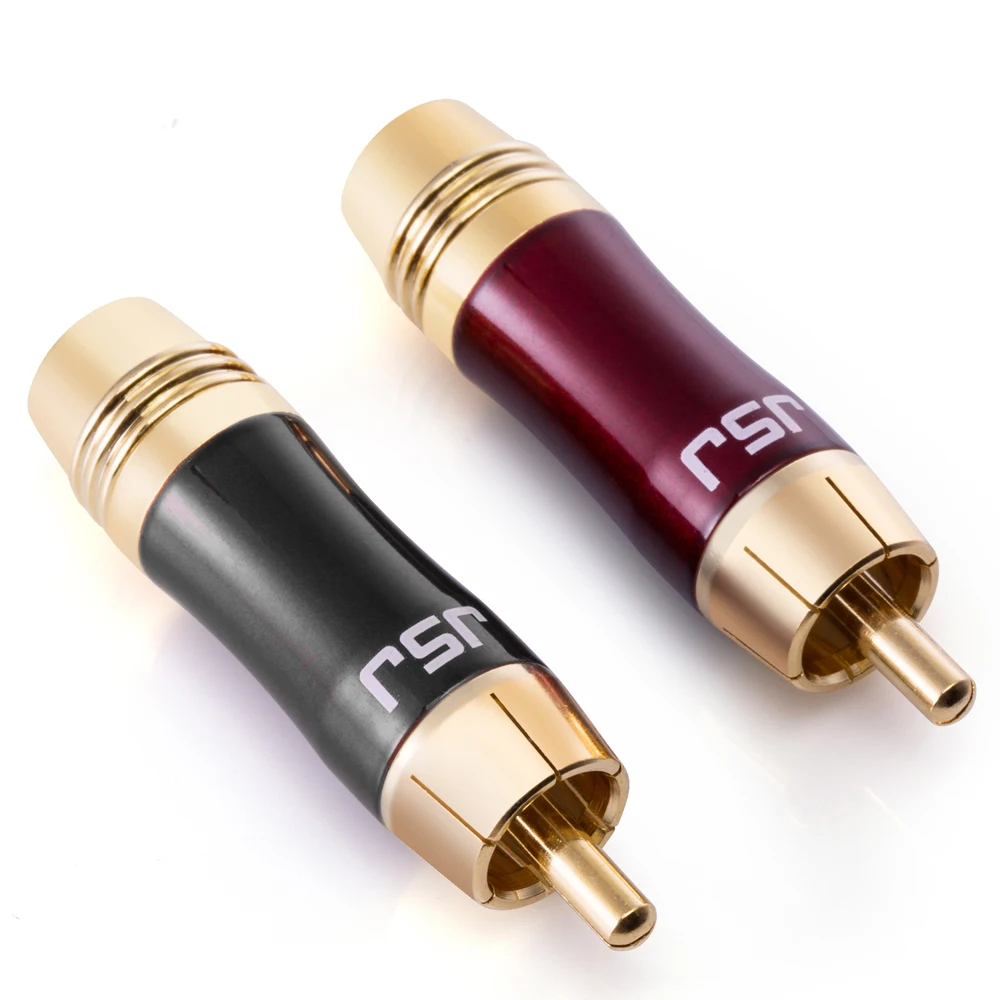 

DIGIZULU High End RCA Connector 24K Gold Plated RCA Plug Male DIY Audio Video Wire OD6.0MM 8.0MM