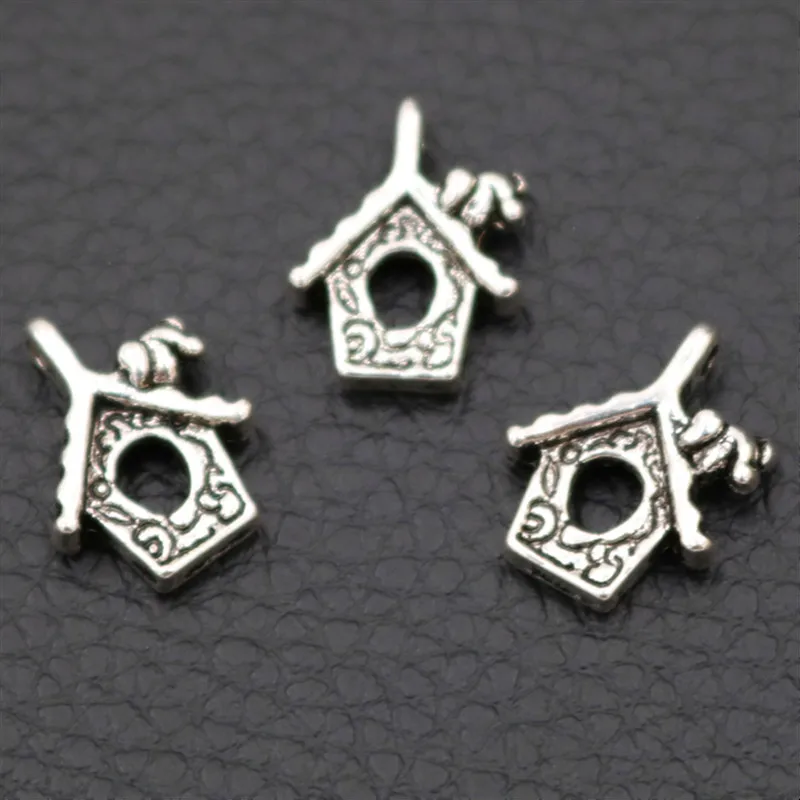 

Retro Small House Metal Pendant, Mini House Charms, Tree House Charms, Pet House Charms, DIY Accessories，Tibetan Silver 20pcs