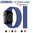 Ремешок силиконовый Solo Loop для Apple Watch Band 44 мм 40 мм, эластичный силиконовый браслет для iWatch Band 38 мм 42 мм, Apple watch Series 7 6 543SE