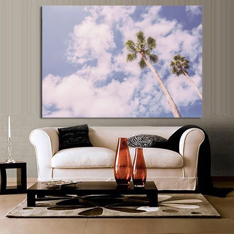 

Nordic Style Seascape Poster Canvas Painting Beach Sea Tree Sand Ocean Pineapple Wall Decor Print Art Picture for Living Room