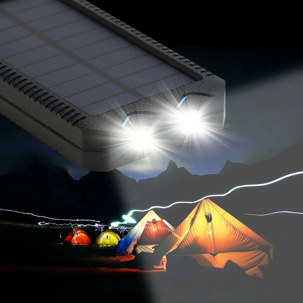 Портативное Внешнее зарядное устройство на солнечной энергии 15000 мАч с