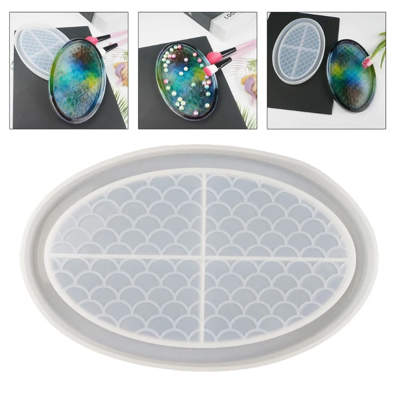 

Fish Scale Tray Epoxy Resin Mold Plate Dish Silicone Mould DIY Crafts Casting Resin Jewelry Making Tools DropShip