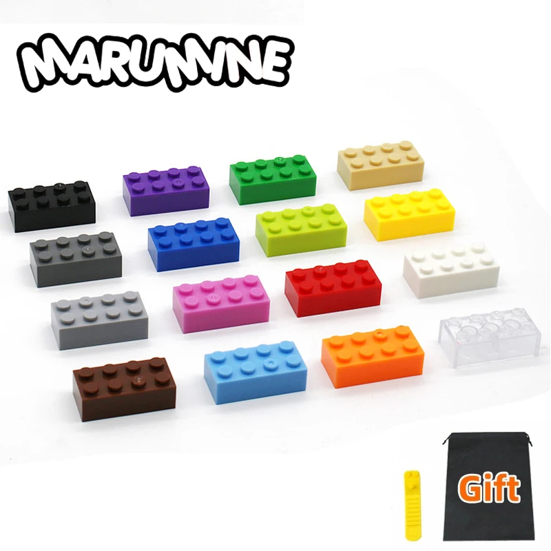 Кубики Marumine 2x4 в горошек 13 цветов MOC Классические строительные блоки сделай сам