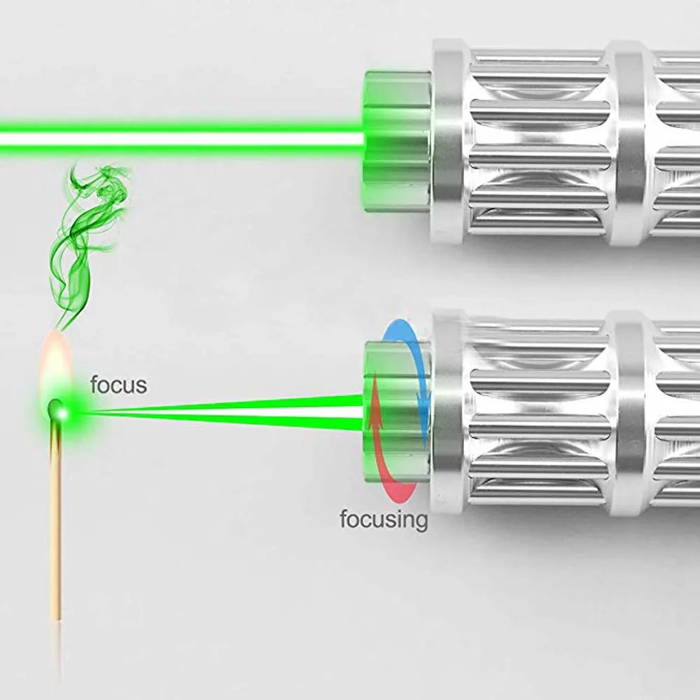 

High Power torch Focusable high power Green Laser pointer 10000m 5MW Adjustable Laser Focus Lazer Pen Combination