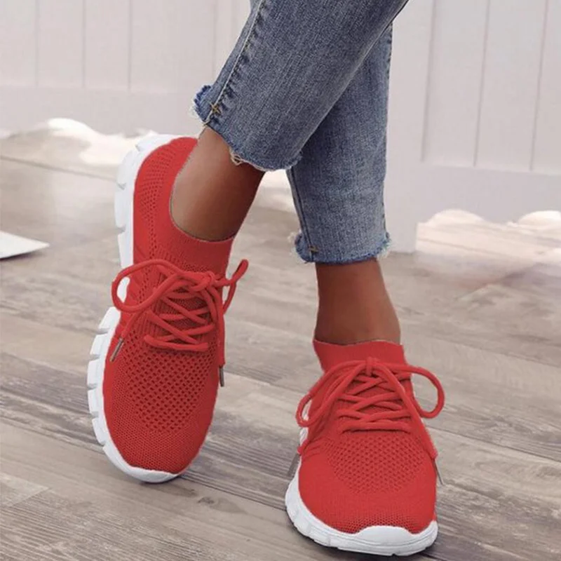 

Women's Sneakers Mesh Breathable Ladies Flat Shoes Casual Women Vulcanized Shoes 2021 Summer Lightweight Sport Running Shoes